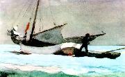 Winslow Homer Stowing the Sail, Bahamas Sweden oil painting artist